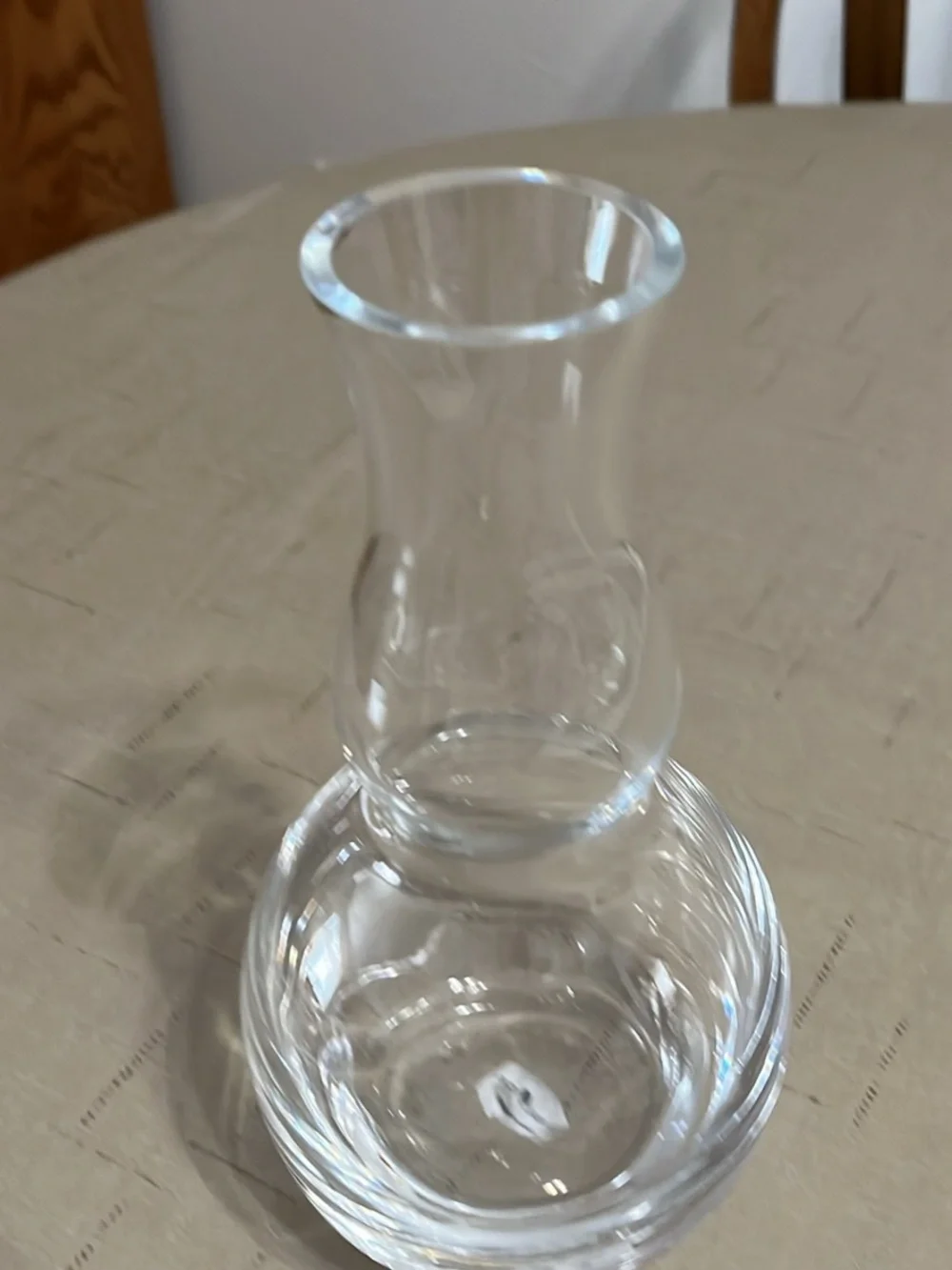 Vintage Clear Glass Vase from Poland Double Gourd silhouette